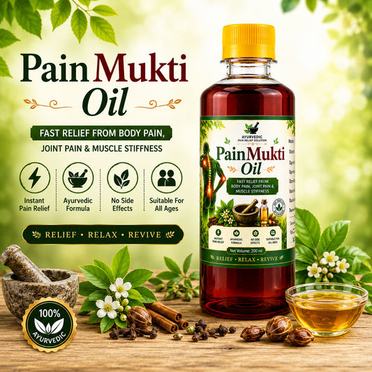 Pain Mukti Oil 200ml bottle - 100% Ayurvedic pain relief oil for back pain, joint pain and muscle stiffness